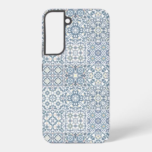 Mediterranean Tiles, Moroccan, Majolica, Azulejo Samsung Galaxyケース (裏面)