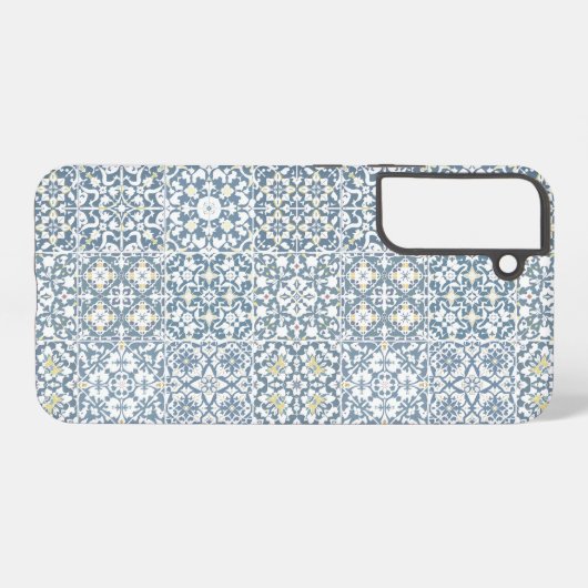 Mediterranean Tiles, Moroccan, Majolica, Azulejo Samsung Galaxyケース (裏面横)