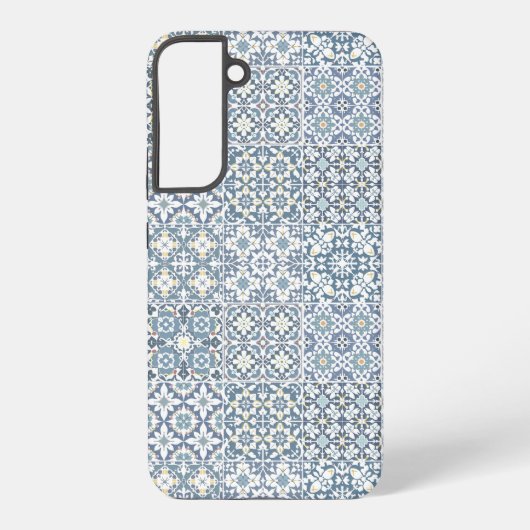 Mediterranean Tiles, Moroccan, Majolica, Azulejo Samsung Galaxyケース (裏面)