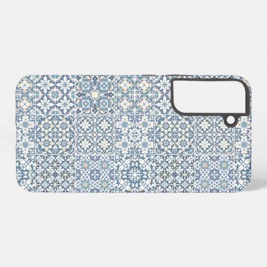 Mediterranean Tiles, Moroccan, Majolica, Azulejo Samsung Galaxyケース (裏面横)