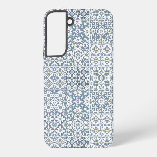 Mediterranean Tiles, Moroccan, Majolica, Azulejo Samsung Galaxyケース (裏面)