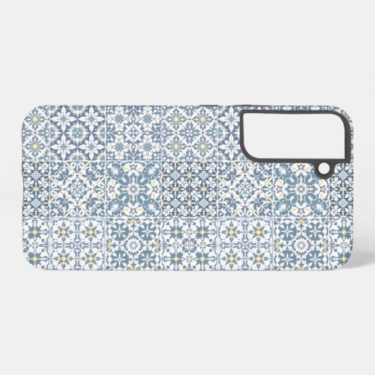 Mediterranean Tiles, Moroccan, Majolica, Azulejo Samsung Galaxyケース (裏面横)