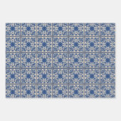 Mediterranean Tiles Wrapping Papers Folk Art 3 Set ラッピングペーパーシート (正面2)
