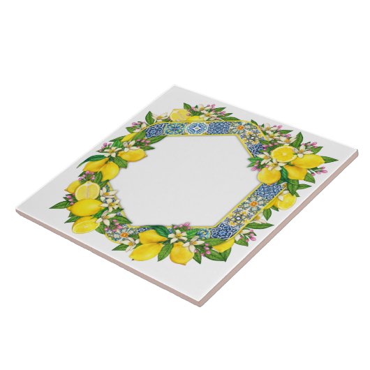 Mediterranean Traditional Pattern Ceramic Tile タイル (側面)