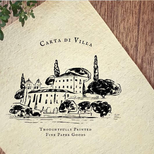 Mediterranean Villa Illustration Branding ラバースタンプ