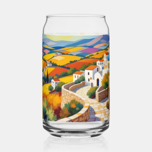 Mediterranean Village Painting ガラス缶 (裏面)