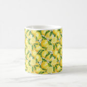 Mediterranean Watercolor Lemon & Blossom Pattern コーヒーマグカップ (中央)