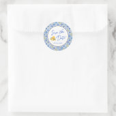 Mediterranean Wedding Save The Date Envelope Seal ラウンドシール (バッグ)