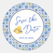 Mediterranean Wedding Save The Date Envelope Seal ラウンドシール (正面)
