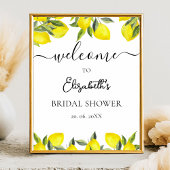 Mediterranean Yellow Lemon Bridal shower ポスター