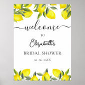 Mediterranean Yellow Lemon Bridal shower ポスター (正面)
