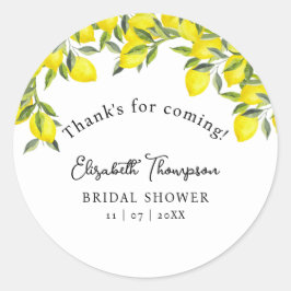 Mediterranean Yellow Lemon Bridal shower ラウンドシール