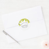 Mediterranean Yellow Lemon Bridal shower ラウンドシール (封筒)