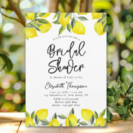Mediterranean Yellow Lemon Bridal shower 招待状