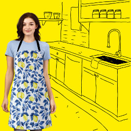 Mediterrenean Citrus Lemon pattern エプロン