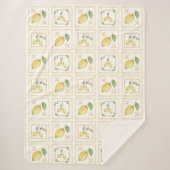 Mediterrenean Citrus Lemon pattern シェルパブランケット (正面)