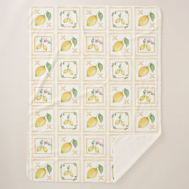Mediterrenean Citrus Lemon pattern シェルパブランケット