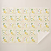 Mediterrenean Citrus Lemon pattern シェルパブランケット (正面(横))