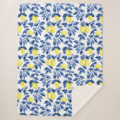 Mediterrenean Citrus Lemon pattern シェルパブランケット (正面)