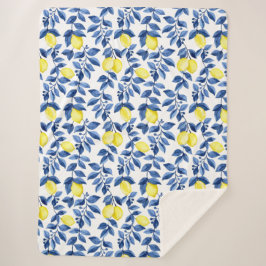 Mediterrenean Citrus Lemon pattern シェルパブランケット