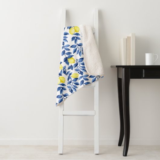 Mediterrenean Citrus Lemon pattern シェルパブランケット (インサイチュ)