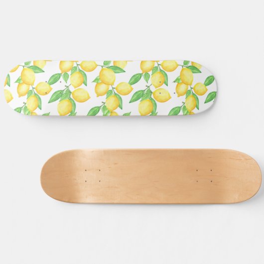 Mediterrenean Citrus Lemon pattern スケートボード (横)