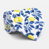 Mediterrenean Citrus Lemon pattern ネクタイ (ロール)