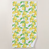 Mediterrenean Citrus Lemon pattern ビーチタオル (正面)