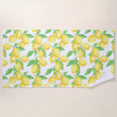 Mediterrenean Citrus Lemon pattern ビーチタオル (正面)