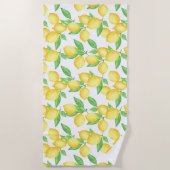 Mediterrenean Citrus Lemon pattern ビーチタオル (正面)