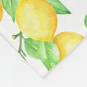 Mediterrenean Citrus Lemon pattern フリースブランケット (角)