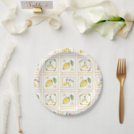 Mediterrenean Citrus Lemon pattern ペーパープレート