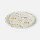 Mediterrenean Citrus Lemon pattern ペーパープレート (アングル)