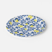 Mediterrenean Citrus Lemon pattern ペーパープレート (アングル)