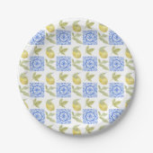 Mediterrenean Citrus Lemon pattern ペーパープレート (正面)