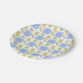 Mediterrenean Citrus Lemon pattern ペーパープレート (アングル)