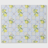 Mediterrenean Citrus Lemon pattern ラッピングペーパー (フラット)