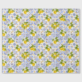 Mediterrenean Citrus Lemon pattern ラッピングペーパー (フラット)