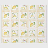 Mediterrenean Citrus Lemon pattern ラッピングペーパー (フラット)