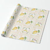 Mediterrenean Citrus Lemon pattern ラッピングペーパー (アンロールド)