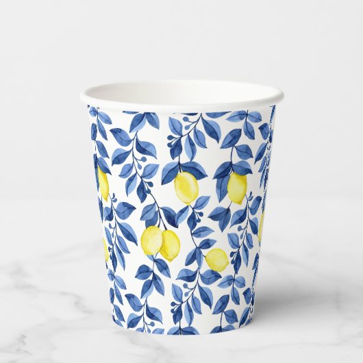 Mediterrenean Citrus Lemon pattern 紙コップ (裏面)