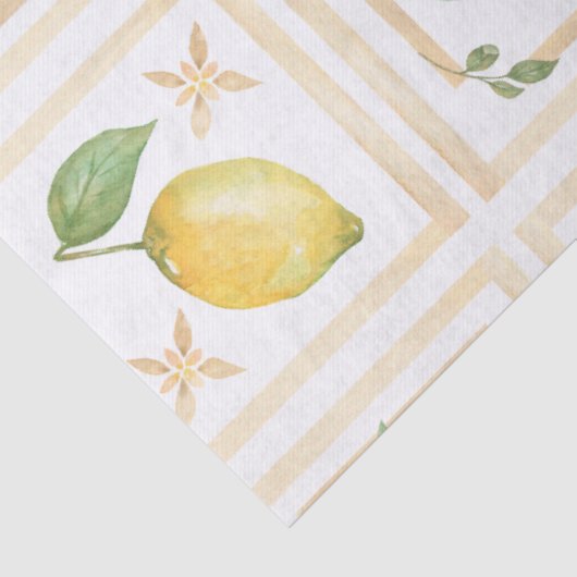 Mediterrenean Citrus Lemon pattern 薄葉紙 (詳細)