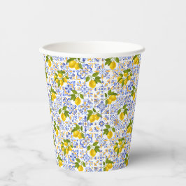 Mediterrenean Citrus Lemon pattern Paper Cups 紙コップ