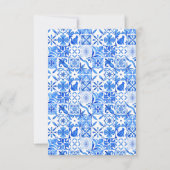 Meditterranean Wedding with italian Tiles 出欠カード (裏面)