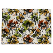 Medium Abstract Alcohol Wash Pen and Ink Flowers ラージペーパーバッグ (裏面)