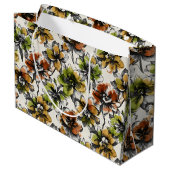 Medium Abstract Alcohol Wash Pen and Ink Flowers ラージペーパーバッグ (裏面アングル)