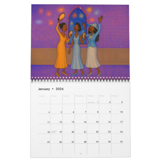Medium African American Praise Calendar カレンダー (1月 2026)