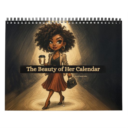 Medium African American Woman Calendar カレンダー (カバー)