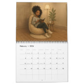Medium African American Woman Calendar カレンダー (2月 2026)