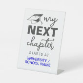 Medium Blue White My Next Chapterが学校で始まる 台座サイン (正面)